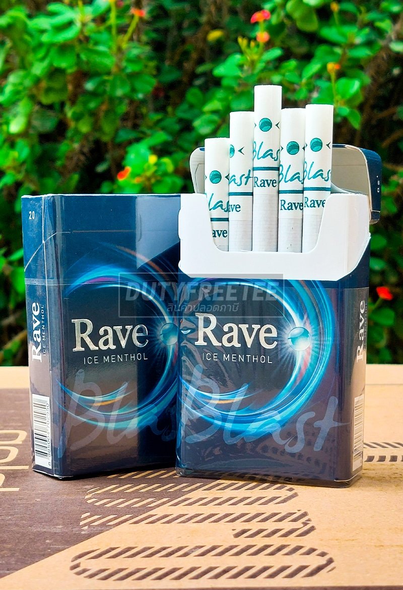 Rave Ice Menthol (เรฟ ไอซ์ เมนทอล) บุหรี่/ซิการ์นำเข้า มวนคุณภาพ รสชาติชัด บรรจุภัณฑ์สมบูรณ์