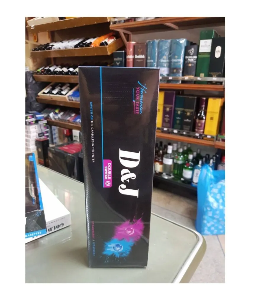 D&J Double Switch บุหรี่นอก 2 เม็ดบีบ กลิ่นสตอเบอร์รี่และสเปียร์มิ้นท์ (Luxury Blend) บุหรี่/ซิการ์นำเข้า มวนคุณภาพ รสชาติชัด บรรจุภัณฑ์สมบูรณ์